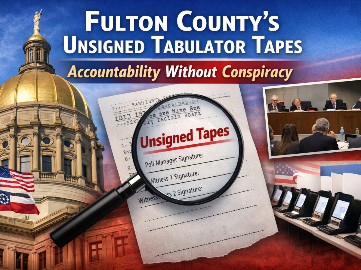 Accountability Without Conspiracy: What Fulton County’s Unsigned Tabulator Tapes Really&nbsp;Mean